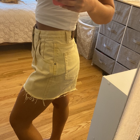 Yellow Denim Jean Shorts - Picture 3 of 5